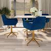 vidaXL Chaises pivotantes &agrave; manger lot de 4 Bleu Velours