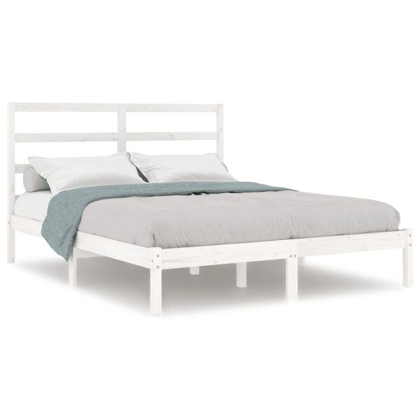 vidaXL Cadre de lit sans matelas blanc 160x200 cm bois de pin massif