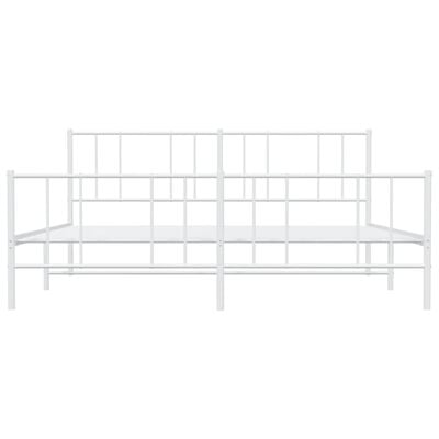 vidaXL Cadre de lit métal sans matelas et pied de lit blanc 183x213 cm