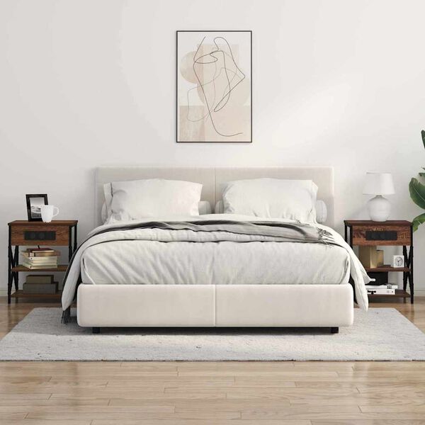 vidaXL Cabinet de chevet avec &eacute;tag&egrave;re 2 pcs Ch&ecirc;ne brun 41 x 31 x 51 cm