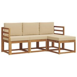 vidaXL Ensemble de canap&eacute;s d'ext&eacute;rieur 4 pcs Naturel et Beige