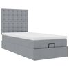 vidaXL Lit ottoman avec matelas et LED gris clair 90x200 cm tissu