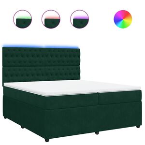 vidaXL Sommier &agrave; lattes de lit et matelas Vert fonc&eacute; 200x200cm Velours