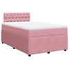 vidaXL Sommier &agrave; lattes de lit avec matelas rose 120x190 cm velours