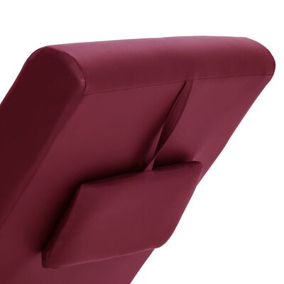 vidaXL Chaise longue de massage avec oreiller Rouge bordeaux Similicuir