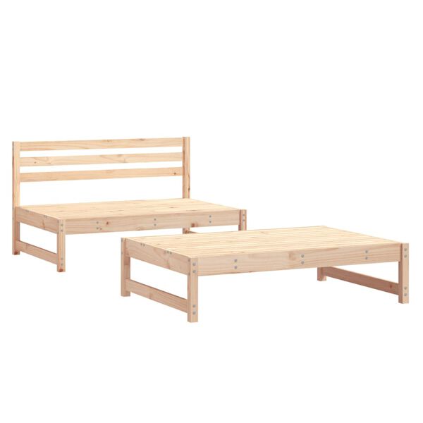 vidaXL Salon de jardin 2 pcs bois de pin massif