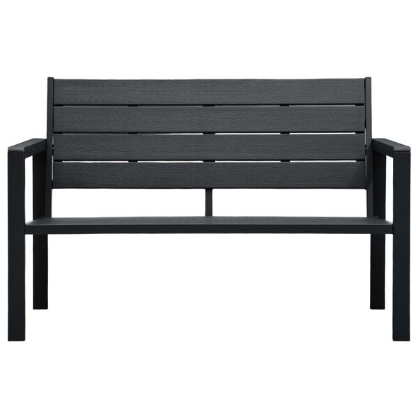 vidaXL Banc de jardin 120 cm PEHD Noir Aspect de bois