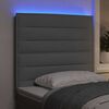 vidaXL Tête de lit LED avec des lumières à LED Gris clair 90 cm tissu