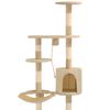 vidaXL Arbre à chat avec griffoirs en sisal Montage mural 194 cm Beige