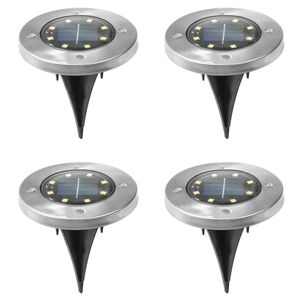 HI Lampes solaires &agrave; LED de jardin enterr&eacute;es 4 pcs