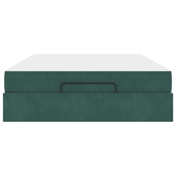 vidaXL Cadre de lit avec matelas avec matelas 2 pcs Vert Velours