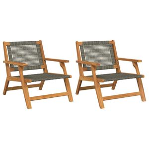 vidaXL Mobilier de jardin 2 pcs Gris 67 x 78 x 73 cm