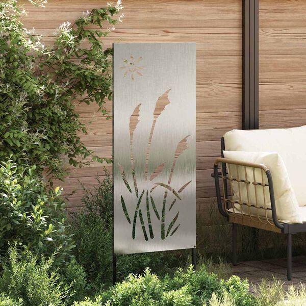 vidaXL &Eacute;cran de confidentialit&eacute; de jardin Fretwork Argent&eacute; 50 x 140 cm