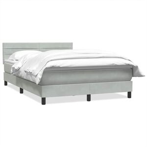 vidaXL Sommier &agrave; lattes de lit et matelas gris clair 160x210cm velours