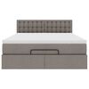 vidaXL Lit ottoman avec matelas taupe 140x200 cm tissu