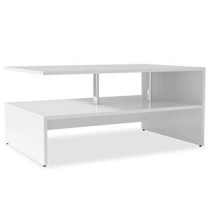 vidaXL Table basse Bois d'ing&eacute;nierie 90x59x42 cm Blanc