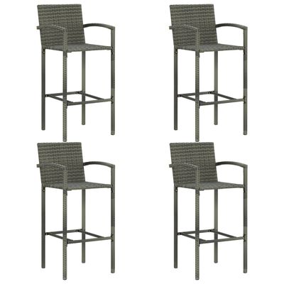 vidaXL Jeu de bar de jardin 5 pcs avec accoudoirs Résine tressée Gris