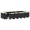 vidaXL Ensemble &agrave; manger de jardin 15 pcs coussins noir r&eacute;sine tress&eacute;e