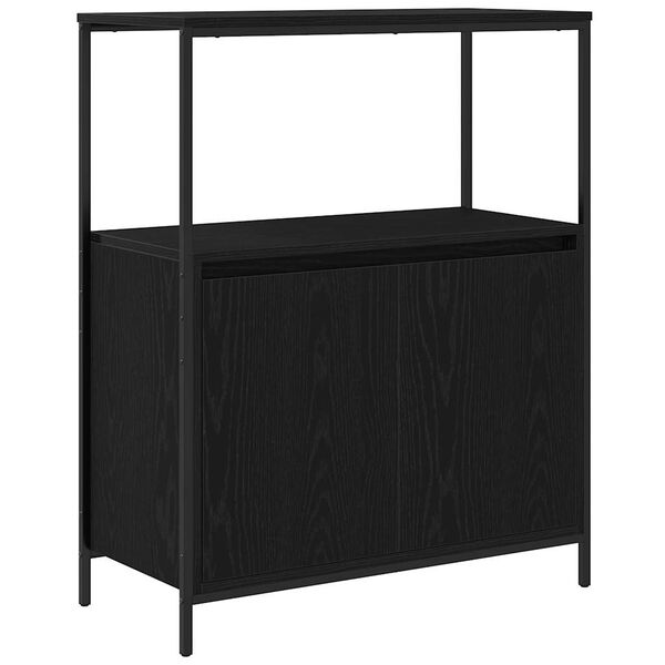 vidaXL Meuble de salle de bain avec étagères chêne noir 76,5x35x95 cm