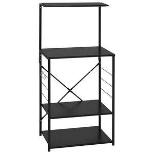 vidaXL Armoire &agrave; four &agrave; micro-ondes noir 60x39,6x123cm bois ing&eacute;nierie