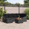 vidaXL Ensemble de canap&eacute; de jardin avec coussin 7 pcs Noir Poly rotin