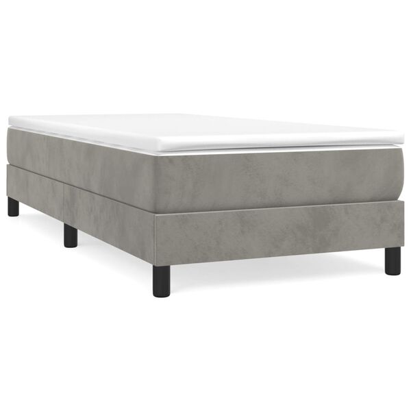 vidaXL Sommier &agrave; lattes de lit et matelas Gris clair 100x200cm Velours