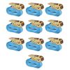 vidaXL Sangle d&rsquo;arrimage &agrave; cliquet 10 pcs 0,8 tonne 4 m x 25 mm Bleu