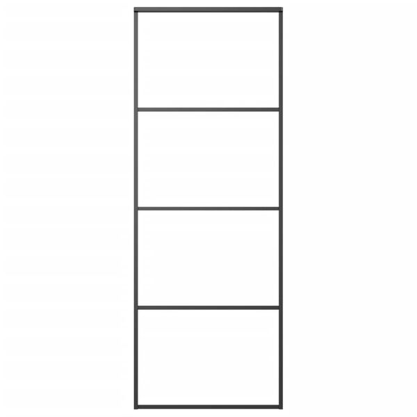 vidaXL Porte coulissante Aluminium et verre ESG 76x205 cm Noir