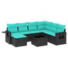 vidaXL Ensemble de canap&eacute; de jardin 8 pcs avec coussins noir r&eacute;sine tress&eacute;e