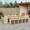 vidaXL Ensemble &agrave; manger de jardin et coussins 15 pcs beige