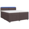 vidaXL Lit boxspring avec matelas Marron fonc&eacute; 200 x 200 cm Tissu