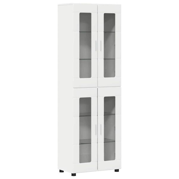 vidaXL Haut Armoire Blanc 60 x 35 x 182 cm Bois d'ing&eacute;nierie