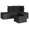 vidaXL Salon de jardin 5 pcs avec coussins noir r&eacute;sine tress&eacute;e