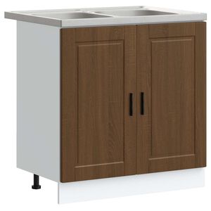 vidaXL Meuble sous &eacute;vier Porto 2 pi&egrave;ces Marron 80 x 46 x 81,5 cm