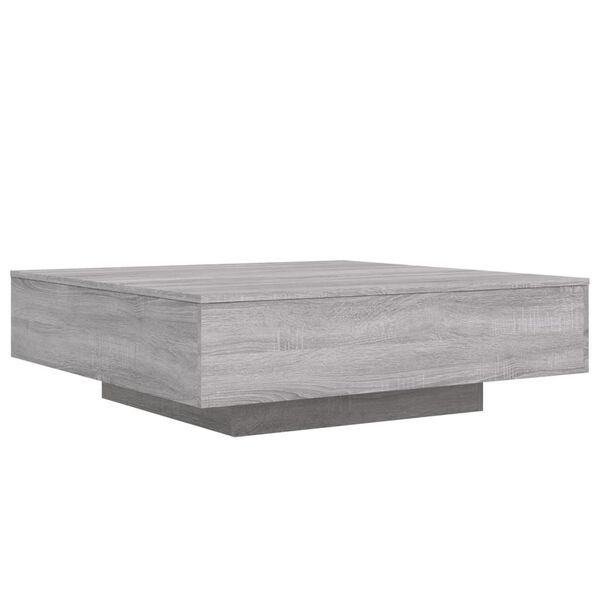 vidaXL Table basse avec lumi&egrave;res LED sonoma gris 100x100x31 cm