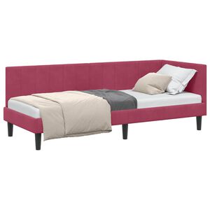 vidaXL Cadre de lit d'angle Bordeaux 80 x 200 cm Velours