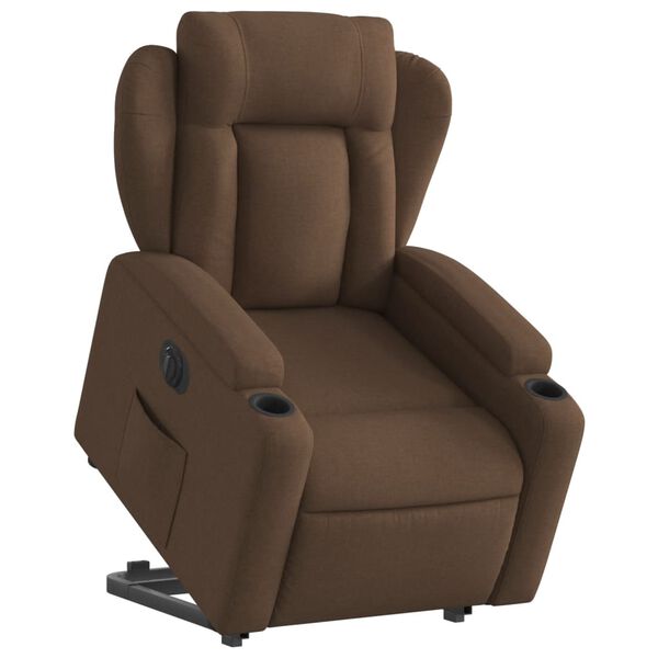 vidaXL Fauteuil inclinable électrique marron tissu