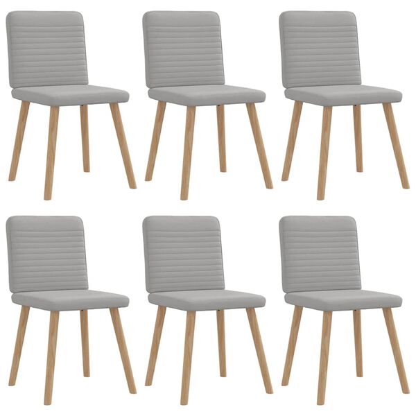vidaXL Chaises &agrave; manger lot de 6 gris nuage tissu