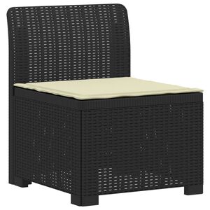 vidaXL Canap&eacute; de jardin 1 place avec coussin look rotin PP Anthracite