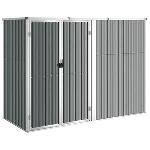 vidaXL Abri &agrave; outils de jardin Gris 225x89x161 cm Acier galvanis&eacute;