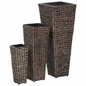 vidaXL Lits sur&eacute;lev&eacute;s 3 pcs Jacinthe d'eau Marron fonc&eacute;