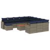 vidaXL Ensemble de canap&eacute; de jardin 13 pcs avec coussins gris r&eacute;sine tress&eacute;e