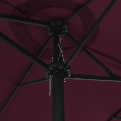 vidaXL Parasol d'extérieur avec mât en aluminium rouge bordeaux