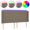 vidaXL T&ecirc;te de lit &agrave; LED Taupe 203x16x118/128 cm Tissu