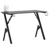 vidaXL Bureau de jeu avec pieds en forme de Y Noir 110x60x75 cm