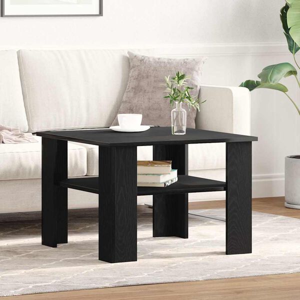 vidaXL Table basse Chêne noir 60 x 60 x 42 cm Bois d'ingénierie