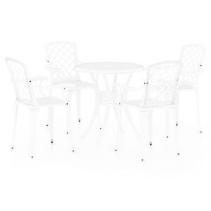 vidaXL Ensemble de bistro 5 pcs Aluminium coul&eacute; Blanc