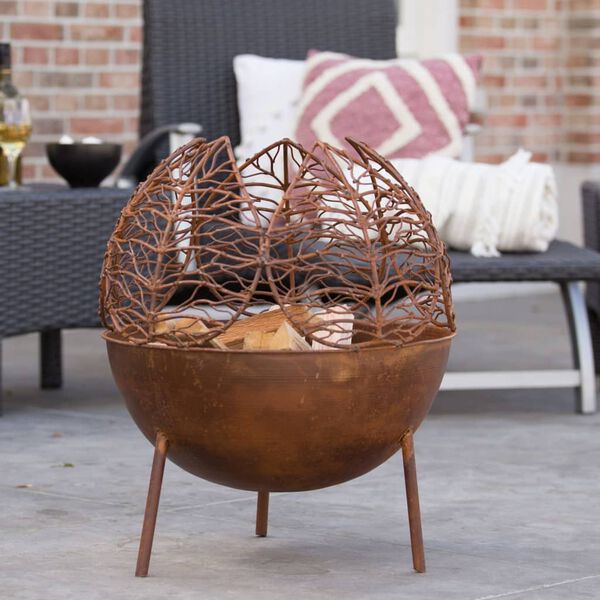 RedFire Chemin&eacute;e de jardin fait &agrave; la main Narfi Rouille Acier