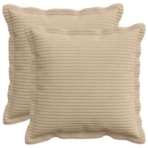 vidaXL Housse de coussin 2 pc HOUTEN Taupe 30 x 30 cm velours c&ocirc;tel&eacute;