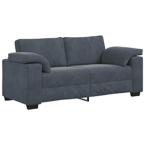 vidaXL Canap&eacute; causeuse gris fonc&eacute; 140 cm velours